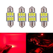 4x 36mm De3425 6418 Led Interior Map Dome Trunk Lights High Bright Festoon Bulbs