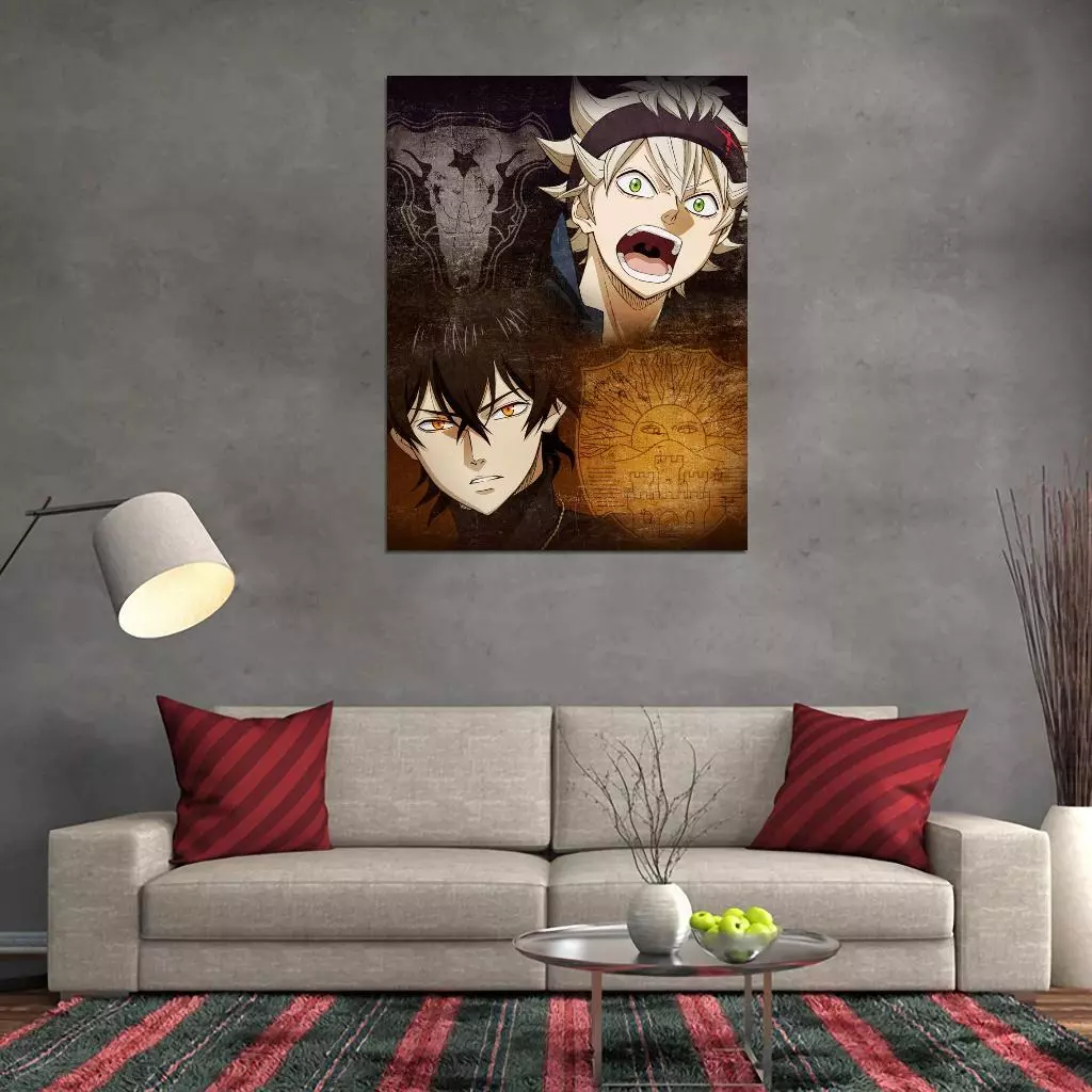 MY Art Asta X Yuno Digital Anime Character Artwork Colorful Wall