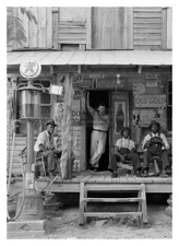 OLD TEXACO GAS STATION AFRICAN AMERICAN MEN OLD GOLD GORDONTOWN NC 5X7 PHOTO