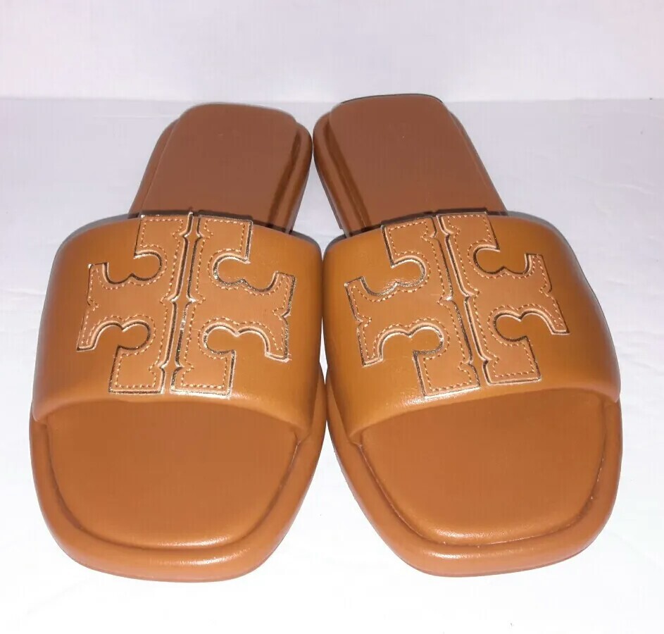 Tory Burch Double T Sport Slide Sandal (Women) Size 8 Gem