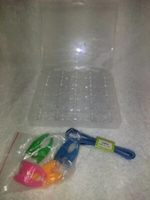 25Pcs Bobbins Transparent With Storage Case & Measuring Tape & Holders