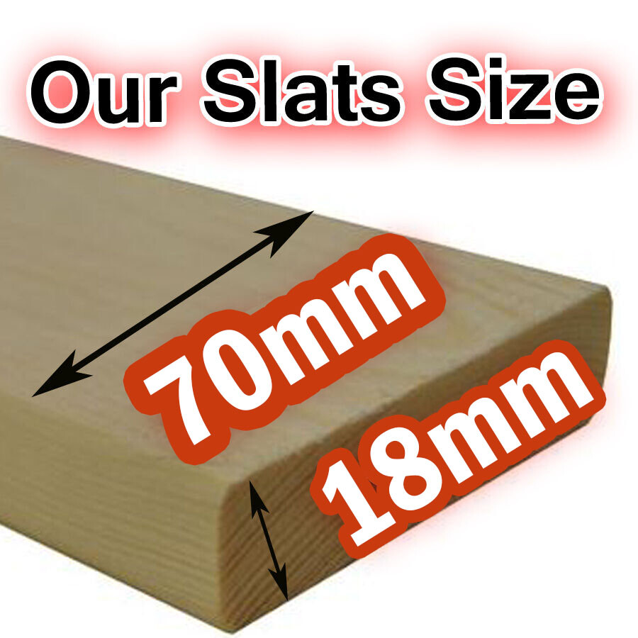 Replacement Mattress Bed Slats Solid Pine Wooden Flat Bed Slats 68cm