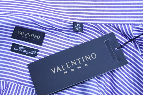 Authentic Valentino Roma Men's dress cotton shirt US 17 Ital 43 - Picture 9 of 10