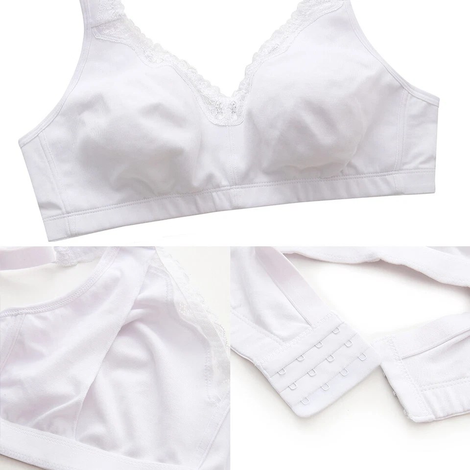 Damen Baumwolle Komfort BH Vollschallen Bequem Mimimizer BH Ohne Bügel CD DDFGHI - Bild 4 von 4
