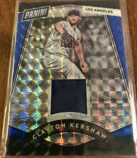 2017 Panini #63 LA Dodgers Clayton Kershaw 17/20, Silver/Blue, W/Blue Fabric!