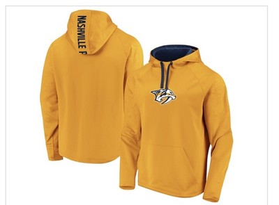 Nashville Predators Fanatics Branded Monochrome Raglan Pullover Hoodie  Gold L