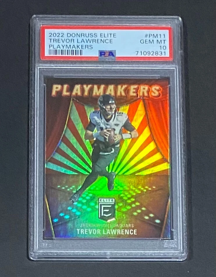 2022 DONRUSS ELITE TREVOR LAWRENCE PLAYMAKERS INSERT JAGUARS #PM11 PSA 10 POP 3 - Image 3 of 4