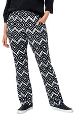 Denim  Co. Printed Jersey Slim Straight Pants Black