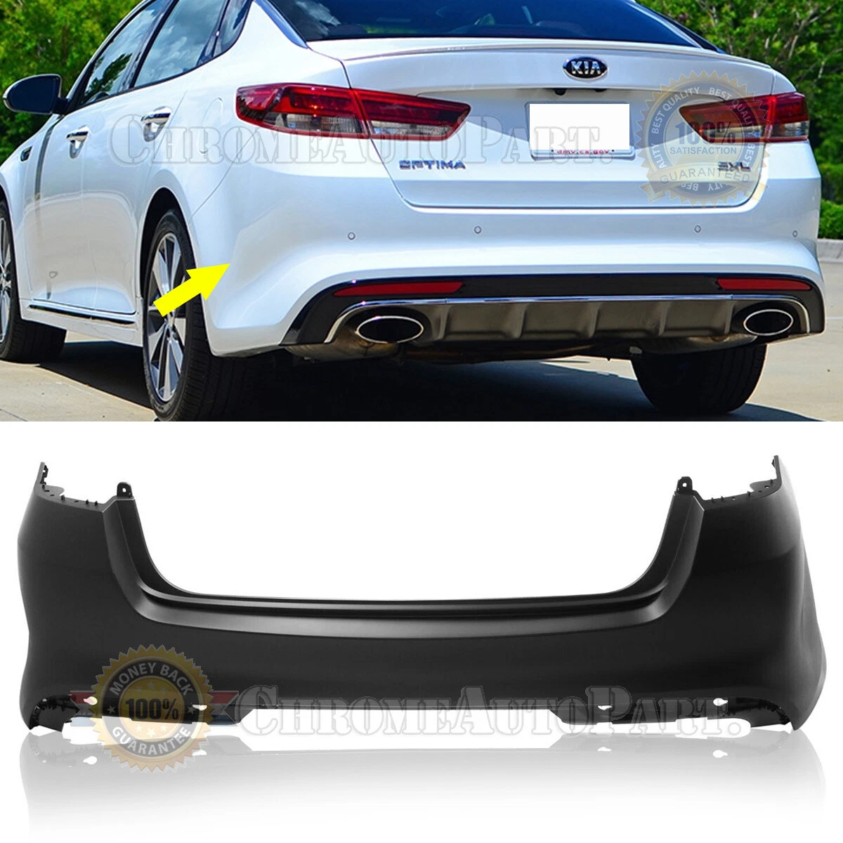 NEW Primed Rear Bumper Cover Fascia For 2016 2017 2018 Kia Optima