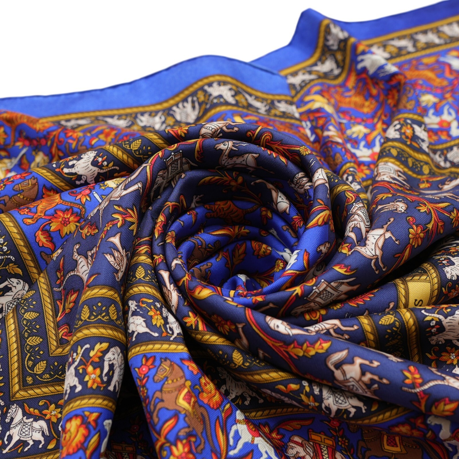 Hermes "CHASSE EN INDE" Carre 90 Silk 100percent Scarf Vintage Rare Cleaned image 7