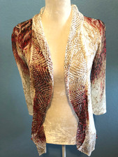 Alberto Makali gorgeous lace knit open front cardigan 3/4 sleeve