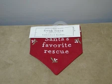 PRIMITIVES BY KATHY FRESH LINEN EMBROIDERED HOLIDAY RESCUE DOG BANDANA SMALL 