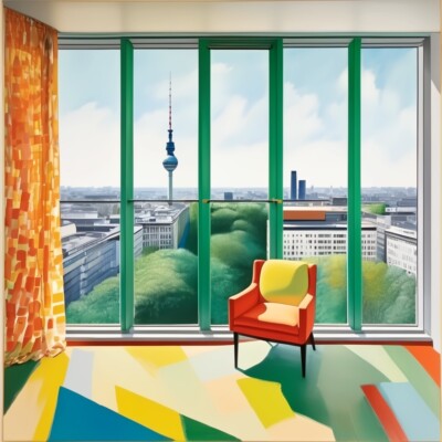 Design Klassiker 08 Midcentury Berlin Olympia Turm Acrylglas 95x95cm Pop Art/Art