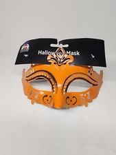 Masquerade Mask Venetian/Party/Mardi Gras/Halloween Costume - Orange/Black - NEW