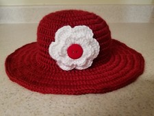 Hand crocheted girl sun hat
