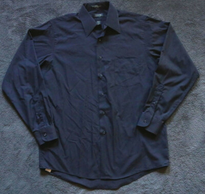 Arrow Poly COTTON WRINKLE RESISTANT Popelin Oxford SHIRT 15 34/35 M Med Dark WI