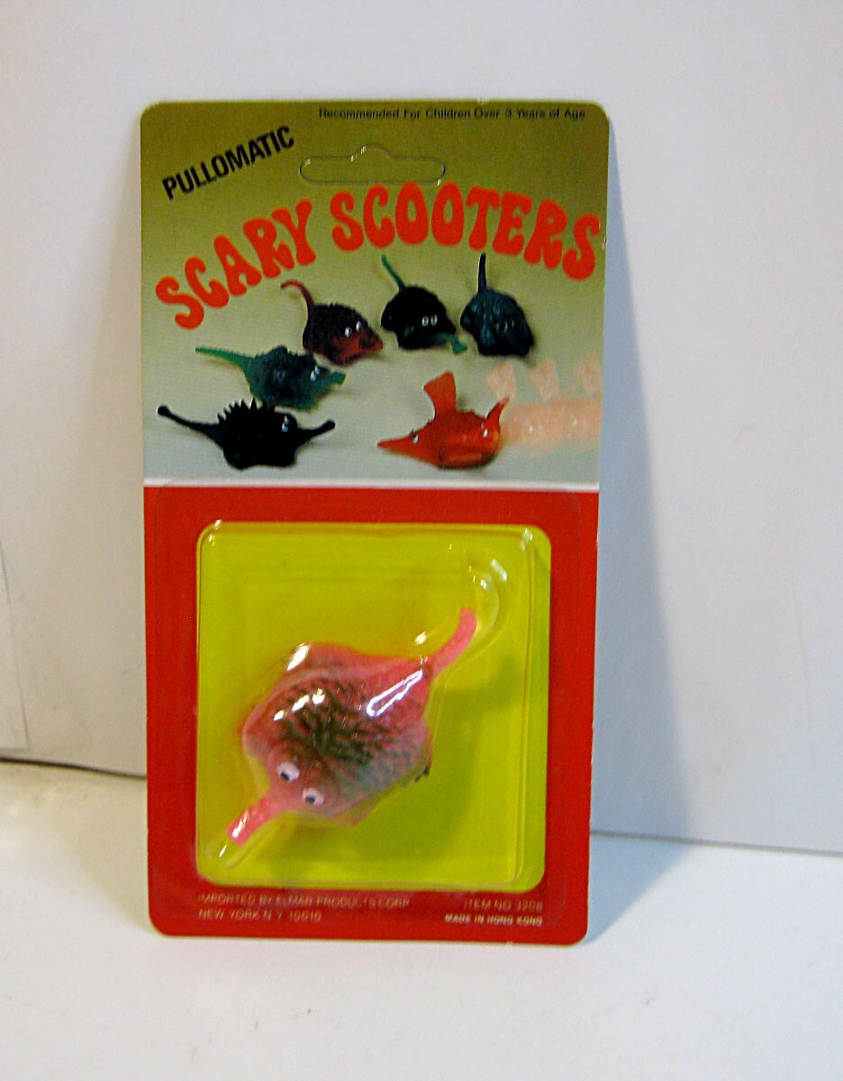 Vintage 1970s Scary Scooters Pink Rubber Monster Uglies