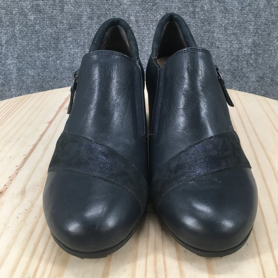 Botas Ziera para mujer 40 Camden botín al tobillo azul sin cordones punta redonda bloque cómodo Foto 4 de 4