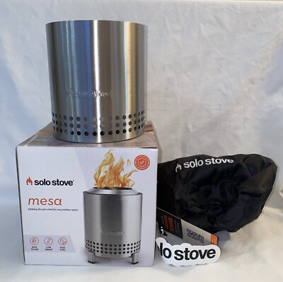 Solo Stove MESA TABLETOP FIRE PIT NEW Open Box STAINLESS FINISH UNUSED