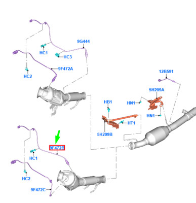 FORD KUGA MK3 Exhaust Gas Oxygen Sensor 2559684 LX61-9G444-FC NEW 