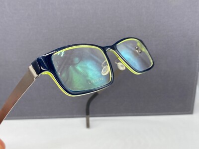 Lindberg Brille Herren Damen Blau Grau Groß XL rechteckig Titan 1217