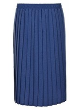 Womens Plain Pleated Ladies Classic Straight Fit Elasticated Waistband 27" Skirt