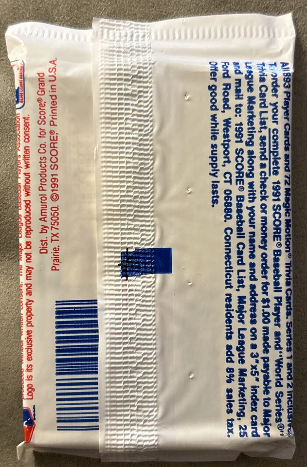 1991 Score Baseball Pack Harold Reynolds Mariners Top Jeff Brantley Giants Back - Image 2 of 2