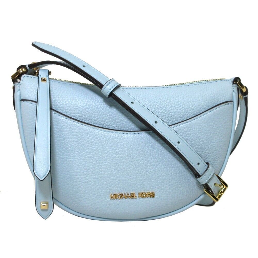 Michael Kors Dover Half Moon Crossbody Vista Blue Leather Michael Kors Dover Half Moon Crossbody Vista Blue Leather