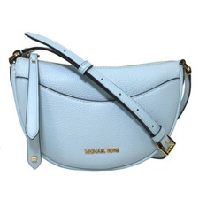 Michael Kors Dover Half Moon Crossbody Vista Blue Leather Bag 35R3G4DC5L NWT