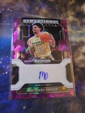 Michael Devoe 2022 Prizm Draft Picks Purple Cracked Prizm Auto /99