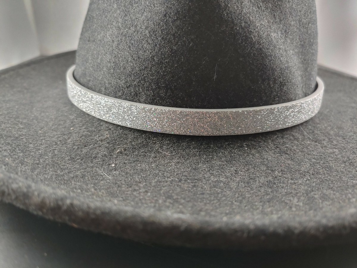 4278 Sparkly Glitter Cowboy Cowgirl Hat Vintage Belt Hatband Shiny Silver Space Cowboy Hat - Sparkly Glitter Holographic  main image 4