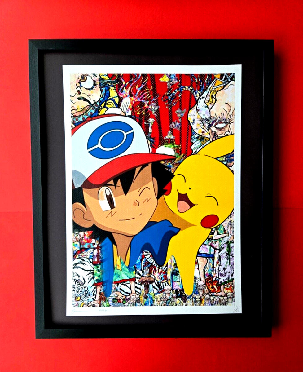 Death NYC Hand Signed Large Framed Print 16x20in Pokemon Pikachu