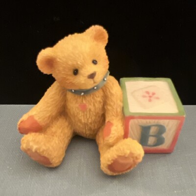 Cherished Teddies Bear With ABC ''B'' Letter Block 158488B 1995 - No Box