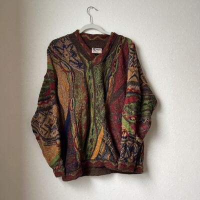 COOGI] Vintage 3D Knit [1990s-] Super Rare multicolor SIZE M 