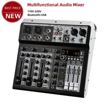 KP4 4-CH Audio Mixer 110V-220V Built-in 16 Digital Effector 48V Phantom Power