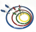 4 Spring Pinch Tension Embroidery Hoops Plastic Metal Red Green Blue Yellow Vtg