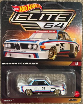 2025 Hot Wheels Elite 64 , # 18 , 1975 BMW 3.0 CSL Race , Free