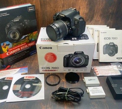  Canon EOS 700D DSLR + EF-S 18-55mm 1:3.5-5.6 IS 58mm + 2 Filt r & Handbuc 