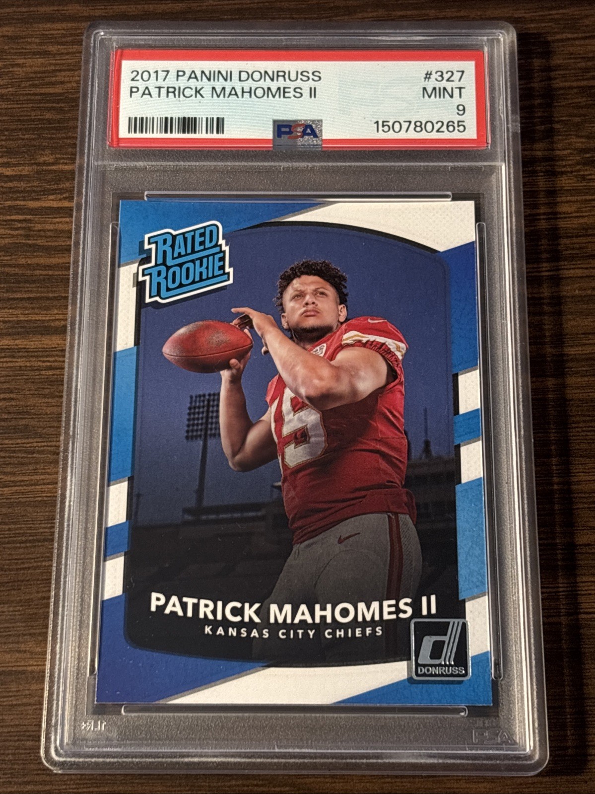 2017 Panini Donruss Patrick Mahomes II RC Rated Rookie #327 PSA 9 Mint