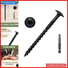 Lag Screws 3 Inch 14 x 3 50 Pack Black Structural Wood Screws T30 Star Drive