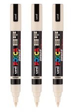 Uni PC-5BR Water-Based Paint Markers Reversible Brush Tip 1.0-4.0mm Beige 3