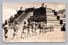 Postal de colección de México TEOTIHUACAN dioses prehispánicos guerreros años 50
