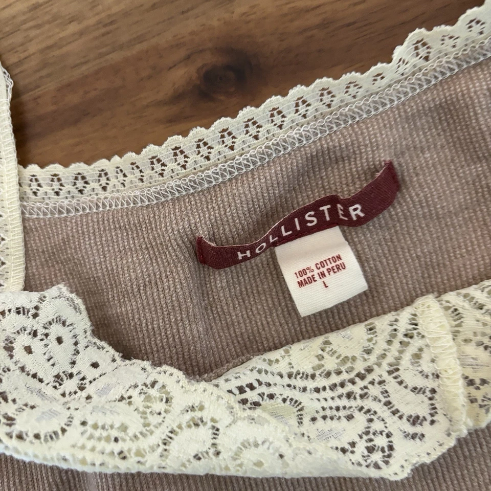 Babydoll Goblincore Y2K De Colección Hollister Cami Grande Encaje Coqueta Hada Capricho Foto 4 de 4