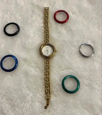 GUCCI Change Bezel 11/12.2 Watch 5 colors Quartz Gold BOXED Working Authentic