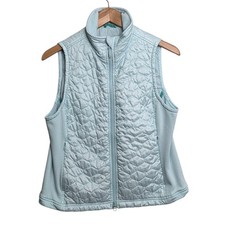 L.L. Bean Women's M Blue Thinsulate Vest Quilted Puffer Full Zip Pockets Outdoor