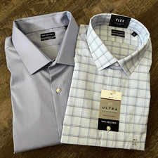 Van Heusen Big and Tall Ultra Flex Wrinkle Free Shirts Set of 2-Size 19 34-35 