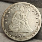 1877 S Seated Liberty Silver Quarter 25c. - Full LIBERTY Visible - Q-77BE2