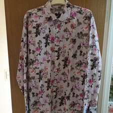 TED BAKER Men's Long Sleeve Multi ROSES double cuff Shirt Size TB5 Cotton VGC