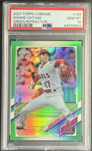 2021 TOPPS CHROME SHOHEI OHTANI GREEN REFRACTOR /99 POP 1 💎GEM MT💎 PSA 10