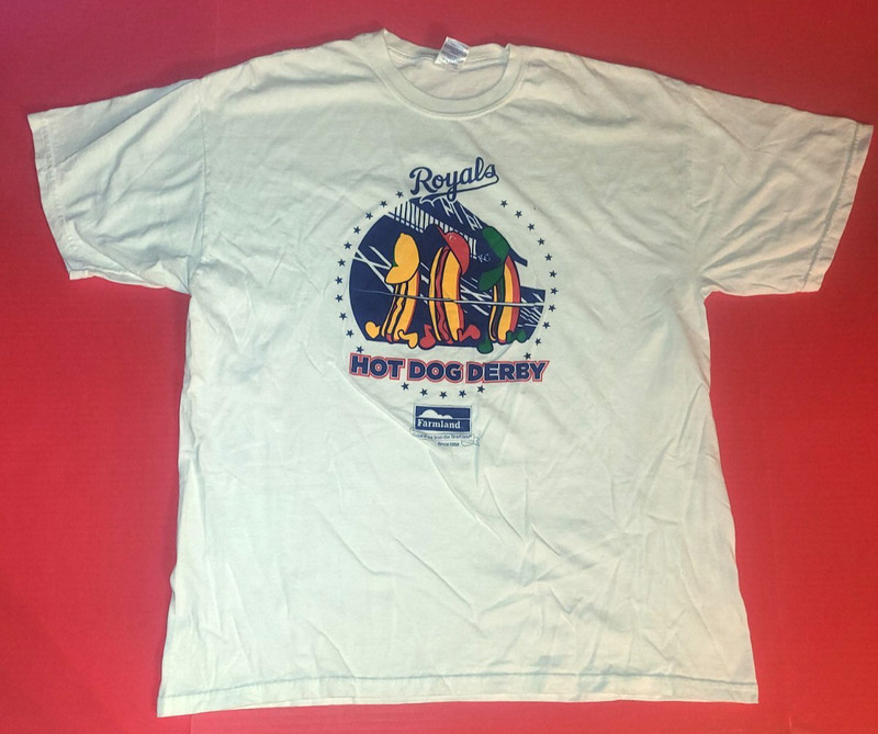 Kansas City Royals Hot Dog Derby T-Shirt Adult XL SGA White